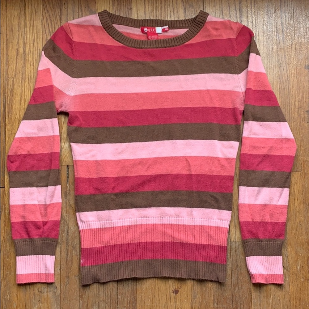 Split stripe sweater